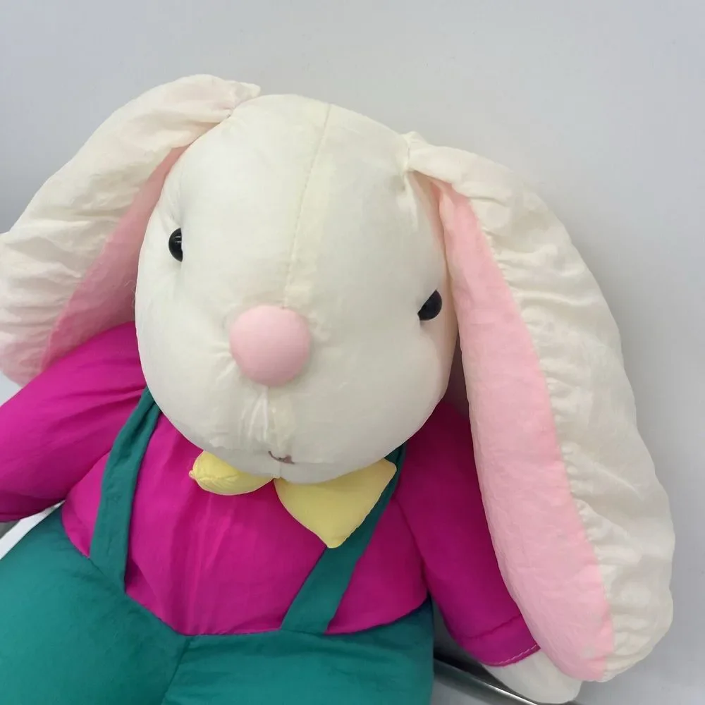 Vtg Gibson Greetings Bunny Rabbit Plush Nylon Parachute Material Stuffed W/ Tags